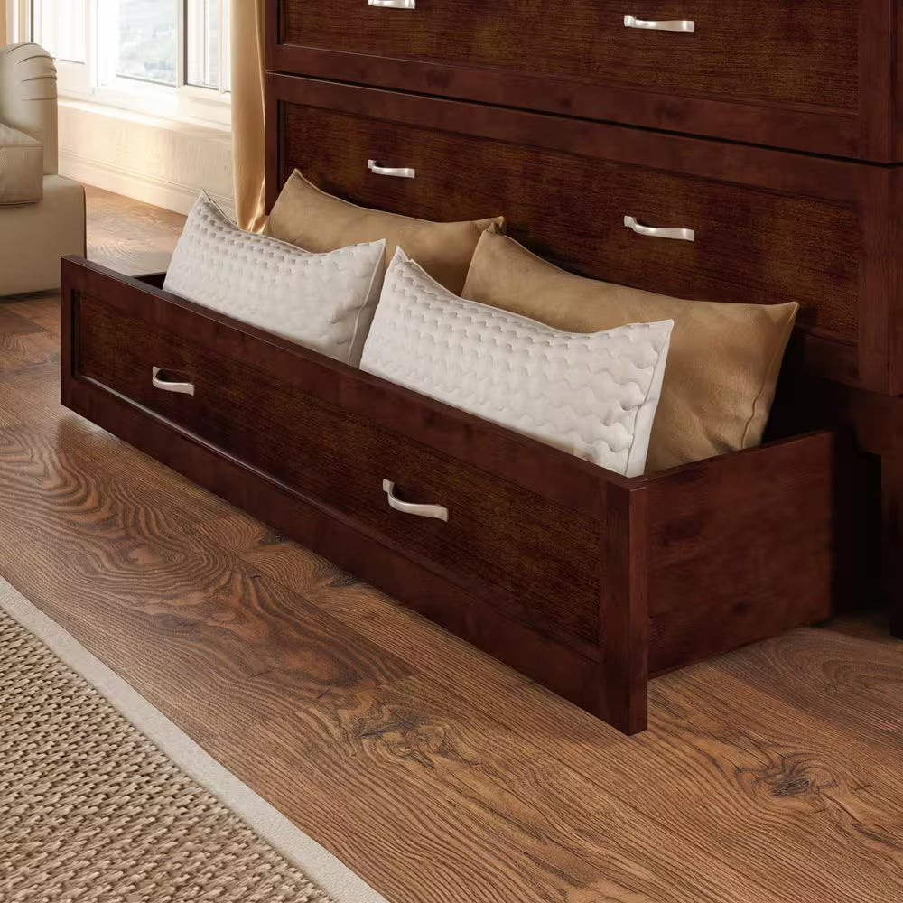 Deerfield Murphy Bed Chest Full Walnut with Charger